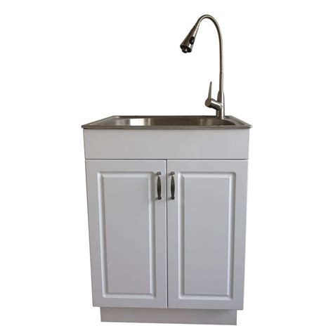 glacier bay all-in-one stainless steel laundry utility sink and cabinet|glacier bay undermount stainless sink.